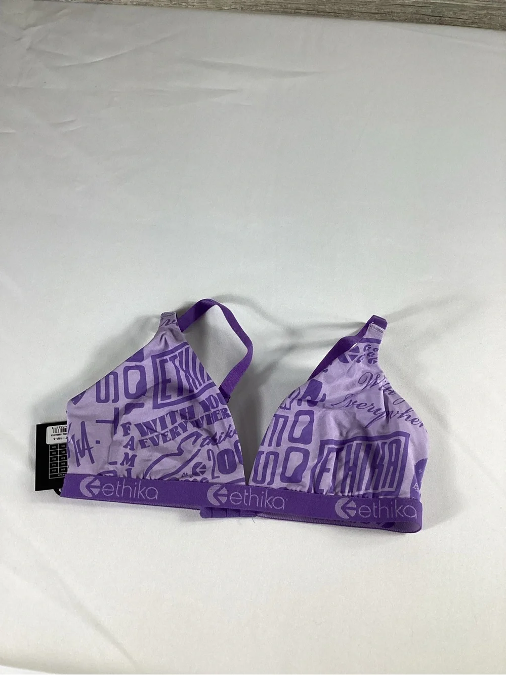Ethika Girls Purple Graphic Triangle Bra Size S New